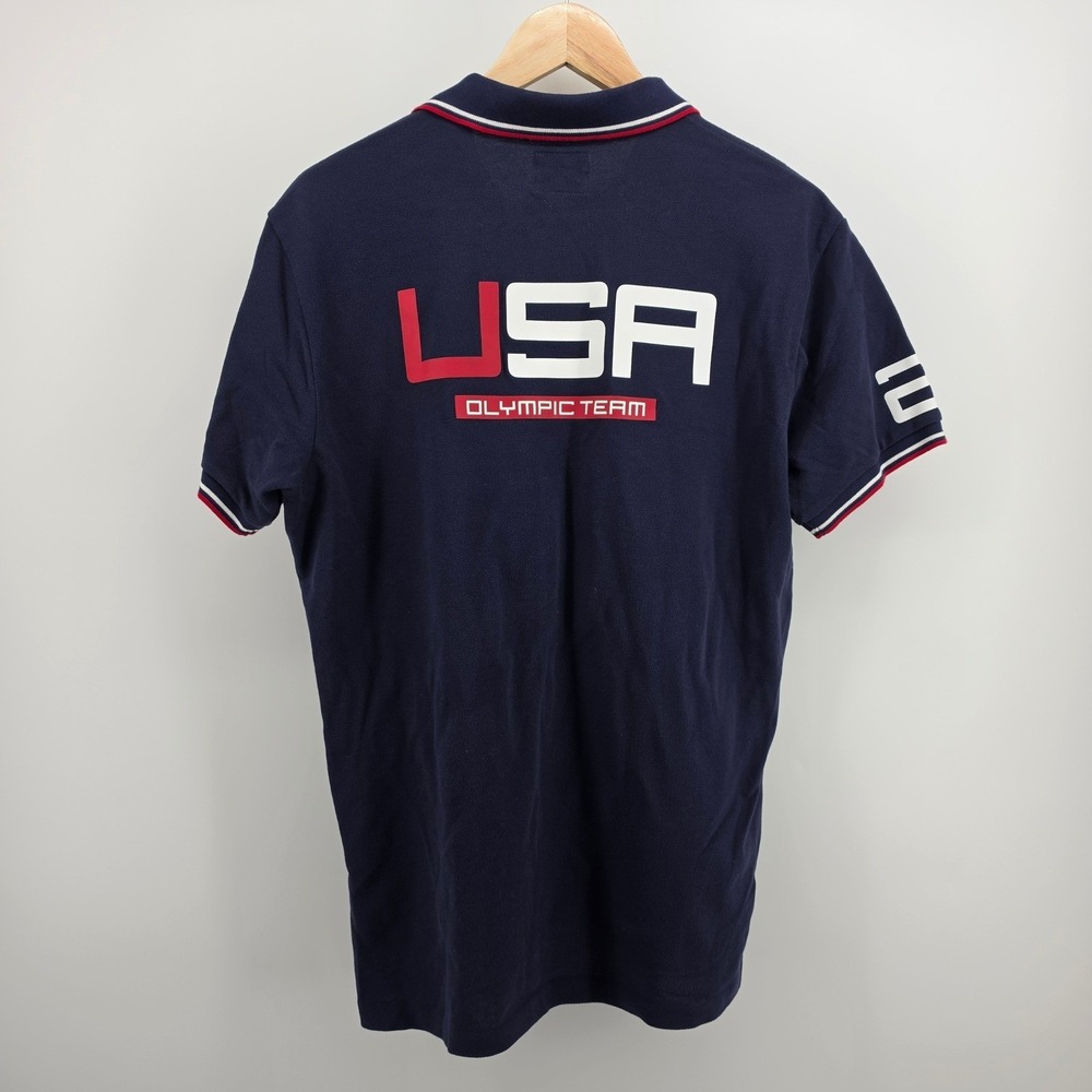 Polo Ralph Lauren Mens 2016 Team USA Olympic Games Polo Shirt Navy Blue Medium - Picture 7 of 10